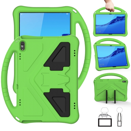 

For Huawei MediaPad T5 10.1 EVA Flat Anti Falling Protective Case Shell with Holder(Green)
