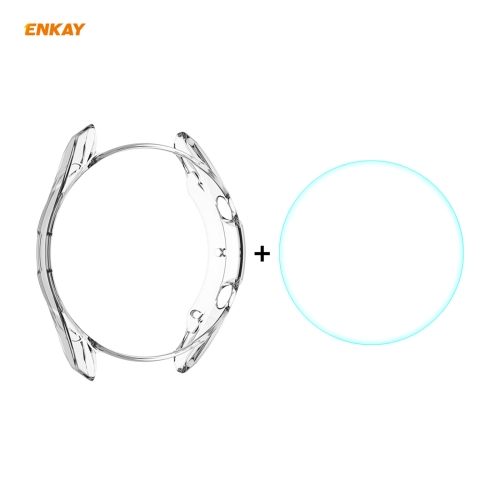 

For Samsung Galaxy Watch 3 41mm 2 in 1 ENKAY Hat-Prince Transparent Soft TPU Case + 0.2mm 9H 2.15D Curved Edge Tempered Glass Film