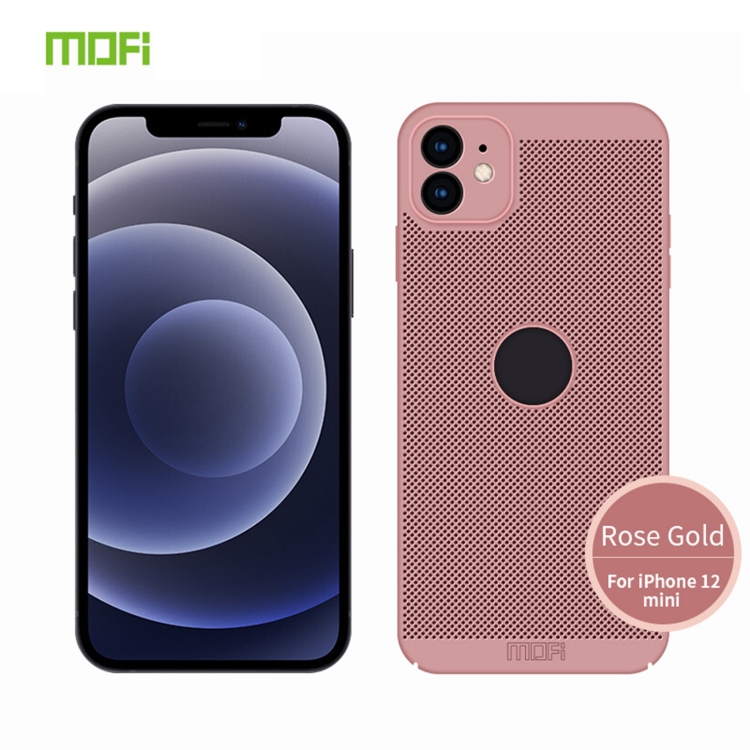 

MOFi Honeycomb Texture Breathable PC Shockproof Protective Back Cover Case For iPhone 12 mini(Rose Gold)