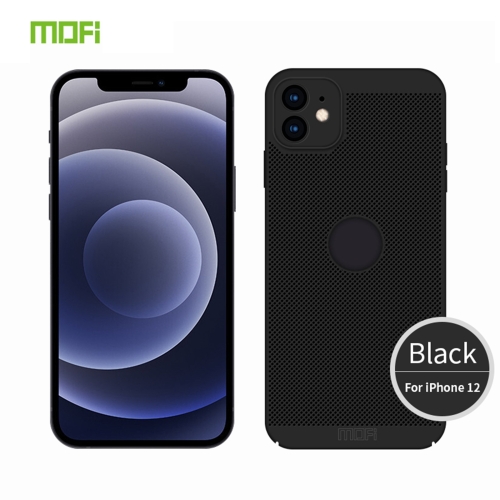 

MOFi Honeycomb Texture Breathable PC Shockproof Protective Back Cover Case For iPhone 12(Black)
