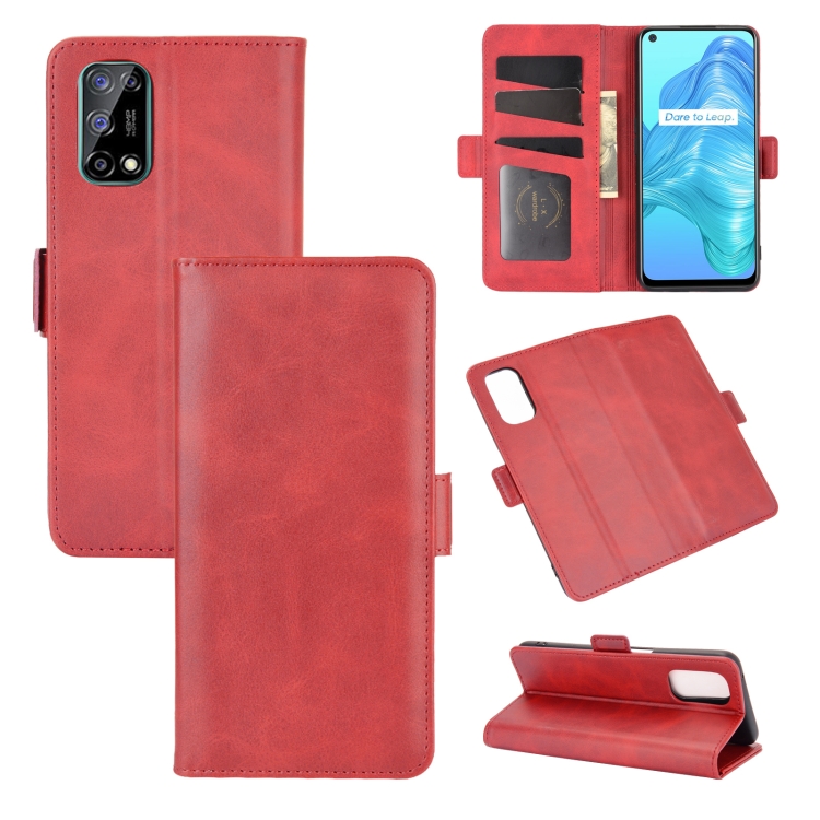 

For OPPO Realme V5 / K7X / Realme Q2 / Realme 7 5G Dual-side Magnetic Buckle Horizontal Flip Leather Case with Holder & Card Slots & Wallet(Red)