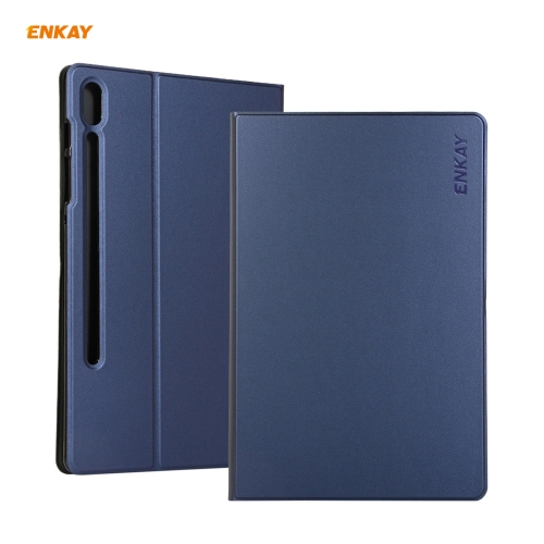 

For Samsung Galaxy Tab S7 11.0 T870 / T875 ENKAY Horizontal Flip PU Leather + TPU Smart Case with Holder & Sleep / Wake-up Function(Dark Blue)