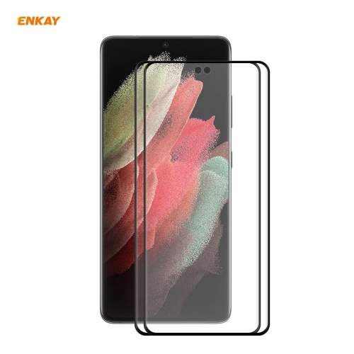 

2 PCS For Samsung Galaxy S21 Ultra 5G ENKAY Hat-Prince 3D Full Screen PET Curved Hot Bending HD Screen Protector Soft Film(Black)