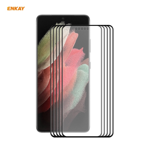 

5 PCS For Samsung Galaxy S21 Ultra 5G ENKAY Hat-Prince 3D Full Screen PET Curved Hot Bending HD Screen Protector Soft Film(Black)