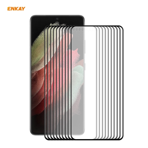 

10 PCS For Samsung Galaxy S21 Ultra 5G ENKAY Hat-Prince 3D Full Screen PET Curved Hot Bending HD Screen Protector Soft Film(Black)