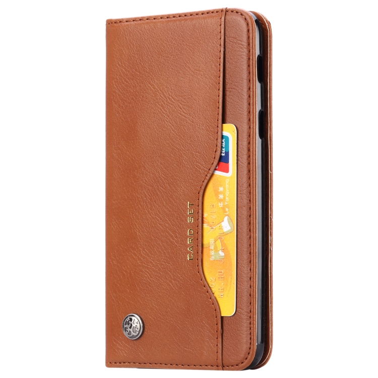 

Knead Skin Texture Horizontal Flip Leather Case for Galaxy A6 Plus 2018, with Photo Frame & Holder & Card Slots & Wallet(Brown)