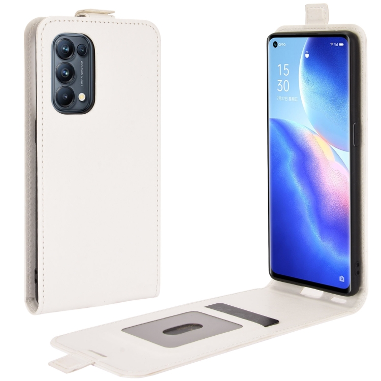 

For OPPO Reno5 Pro 5G R64 Texture Single Vertical Flip Leather Protective Case with Card Slots & Photo Frame(White)