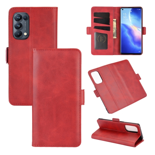 

For OPPO Reno 5 Pro 5G Dual-side Magnetic Buckle Horizontal Flip Leather Case with Holder & Card Slots & Wallet(Red)