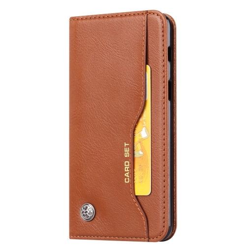 

Knead Skin Texture Horizontal Flip Leather Case for Galaxy J6 (2018), with Photo Frame & Holder & Card Slots & Wallet(Brown)