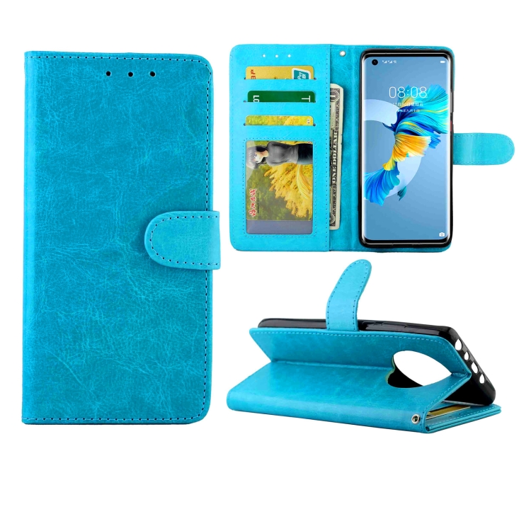 

For Huawei Mate 40 Crazy Horse Texture Leather Horizontal Flip Protective Case with Holder & Card Slots & Wallet & Photo Frame(Baby Blue)