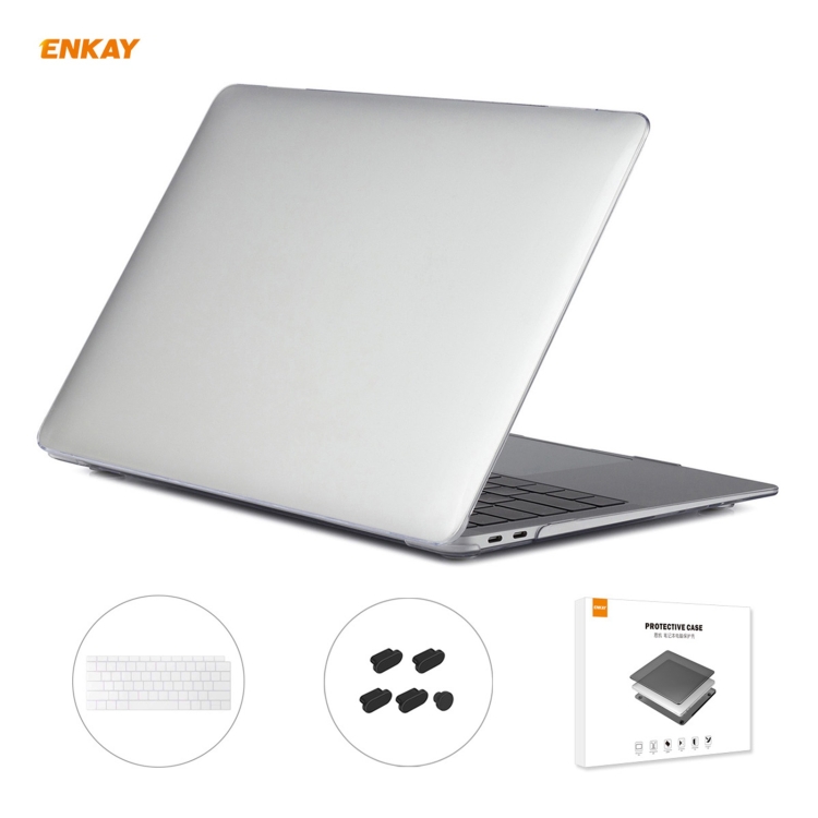 

ENKAY 3 in 1 Crystal Laptop Protective Case + US Version TPU Keyboard Film + Anti-dust Plugs Set for MacBook Air 13.3 inch A1932 (2018)(Transparent)
