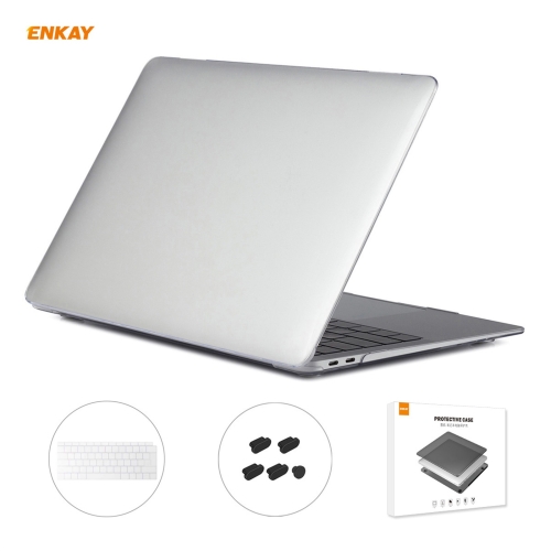 

ENKAY 3 in 1 Crystal Laptop Protective Case + EU Version TPU Keyboard Film + Anti-dust Plugs Set for MacBook Air 13.3 inch A1932 (2018)(Transparent)