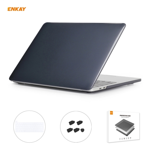 

ENKAY 3 in 1 Crystal Laptop Protective Case + US Version TPU Keyboard Film + Anti-dust Plugs Set for MacBook Pro 13.3 inch A2251 & A2289 & A2338 (with Touch Bar)(Black)