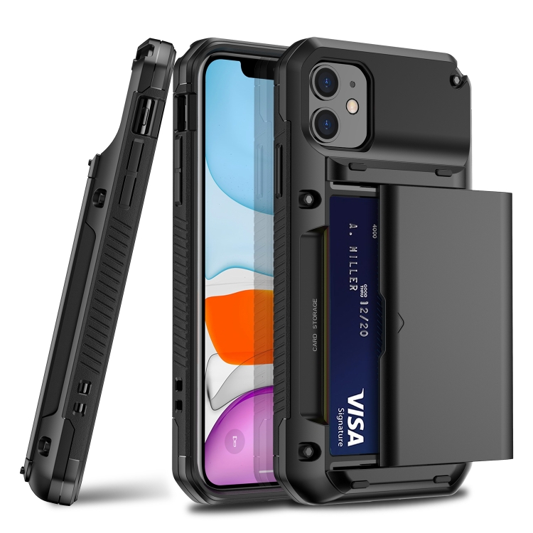 

For iPhone 11 Pro Max PC+TPU Shockproof Armor Protective Case with Card Slot(Black)