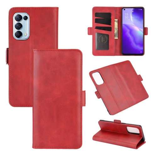 

For OPPO Reno5 5G Dual-side Magnetic Buckle Horizontal Flip Leather Case with Holder & Card Slots & Wallet(Red)