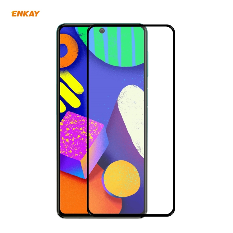 

For Samsung Galaxy F62 ENKAY Hat-Prince Full Glue 0.26mm 9H 2.5D Tempered Glass Full Coverage Film