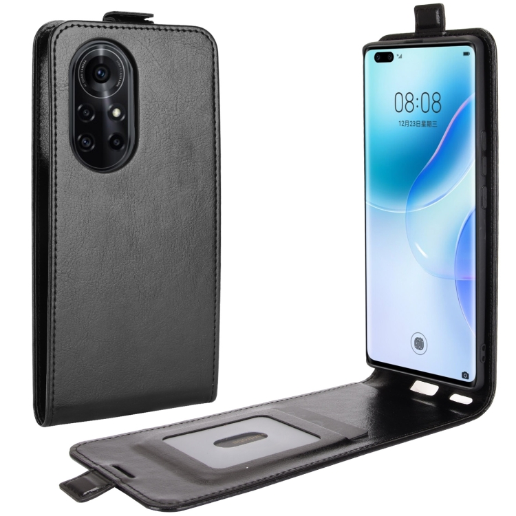 

For Huawei nova 8 Pro 5G R64 Texture Single Vertical Flip Leather Protective Case with Card Slots & Photo Frame(Black)