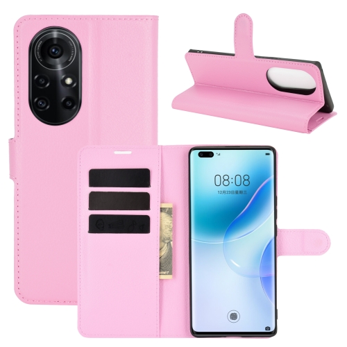 

For Huawei nova 8 Pro 5G Litchi Texture Horizontal Flip Protective Case with Holder & Card Slots & Wallet(Pink)