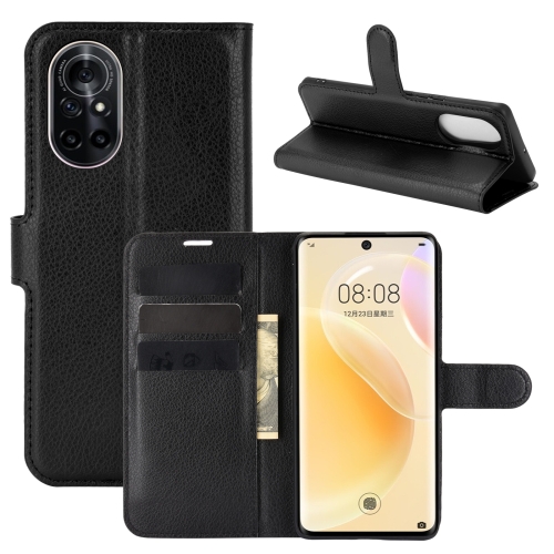 

For Huawei nova 8 5G Litchi Texture Horizontal Flip Protective Case with Holder & Card Slots & Wallet(Black)