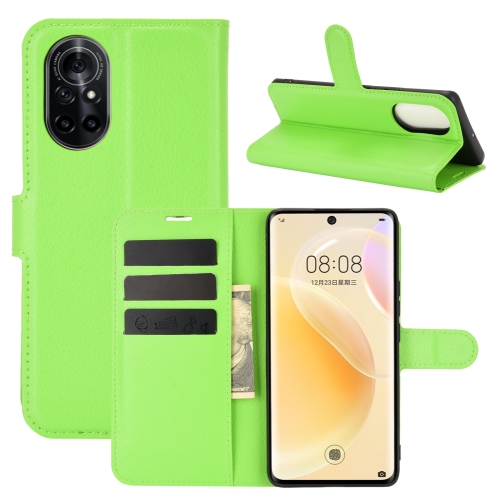 

For Huawei nova 8 5G Litchi Texture Horizontal Flip Protective Case with Holder & Card Slots & Wallet(Green)