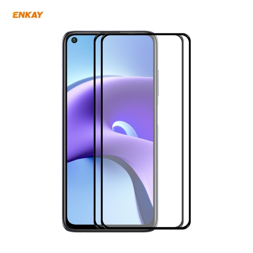 

For Xiaomi Redmi Note 9T 2 PCS ENKAY Hat-Prince Full Glue 0.26mm 9H 2.5D Tempered Glass Full Coverage Film