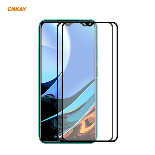 

For Xiaomi Redmi 9T 2 PCS ENKAY Hat-Prince Full Glue 0.26mm 9H 2.5D Tempered Glass Full Coverage Film