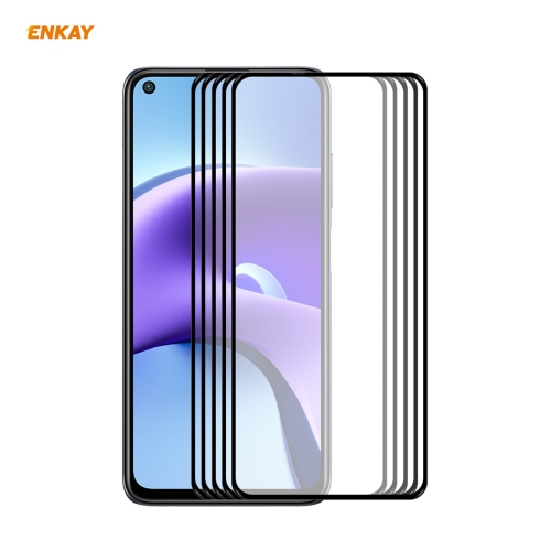 

For Xiaomi Redmi Note 9T 5 PCS ENKAY Hat-Prince Full Glue 0.26mm 9H 2.5D Tempered Glass Full Coverage Film