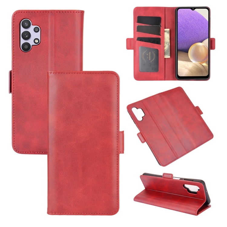 

For Samsung Galaxy A32 5G Dual-side Magnetic Buckle Horizontal Flip Leather Case with Holder & Card Slots & Wallet(Red)