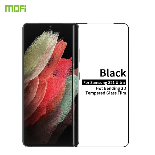 

For Samsung Galaxy S21 Ultra 5G MOFI 9H 3D Explosion Proof Hot Bending Full Screen Covered Tempered Glass Film(Black)