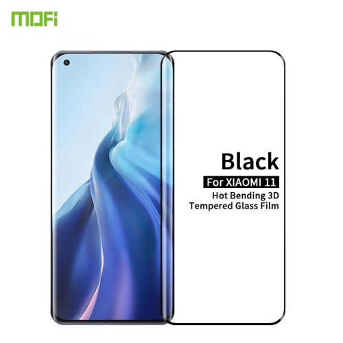 

For Xiaomi Mi 11 MOFI 9H 3D Explosion Proof Hot Bending Full Screen Covered Tempered Glass Film(Black)