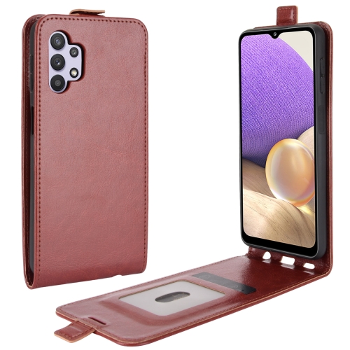 

For Samsung Galaxy A32 5G R64 Texture Single Vertical Flip Leather Protective Case with Card Slots & Photo Frame(Brown)