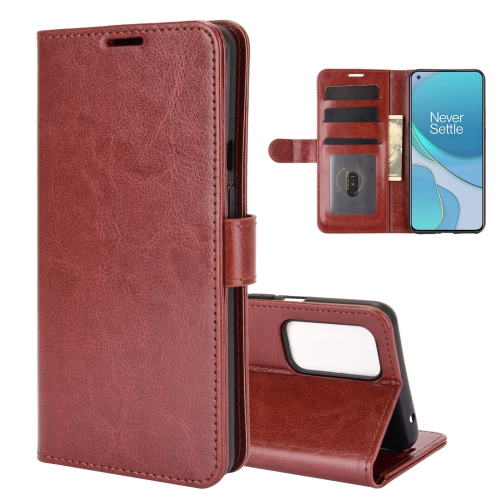 

For OnePlus 9 R64 Texture Single Horizontal Flip Protective Case with Holder & Card Slots & Wallet& Photo Frame(Brown)