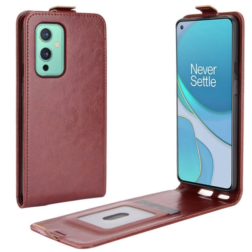 

For OnePlus 9 R64 Texture Single Vertical Flip Leather Protective Case with Card Slots & Photo Frame(Brown)