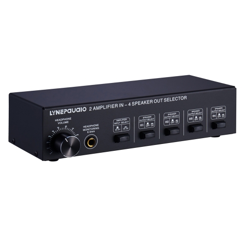 

B032 2-in 4-out Power Amplifier Sound Switcher Speaker Lossless Sound Quality 300W Per Channel Switch Distributor Comparator with Headset Monitoring Function / Audio Input