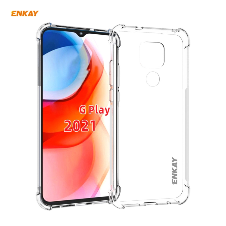 

For Motorola Moto G Play 2021 Hat-Prince ENKAY Clear TPU Shockproof Case Soft Anti-slip Cover