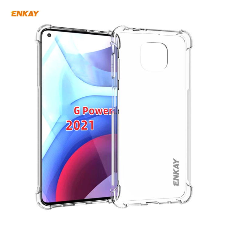 

For Motorola Moto G Power 2021 Hat-Prince ENKAY Clear TPU Shockproof Case Soft Anti-slip Cover