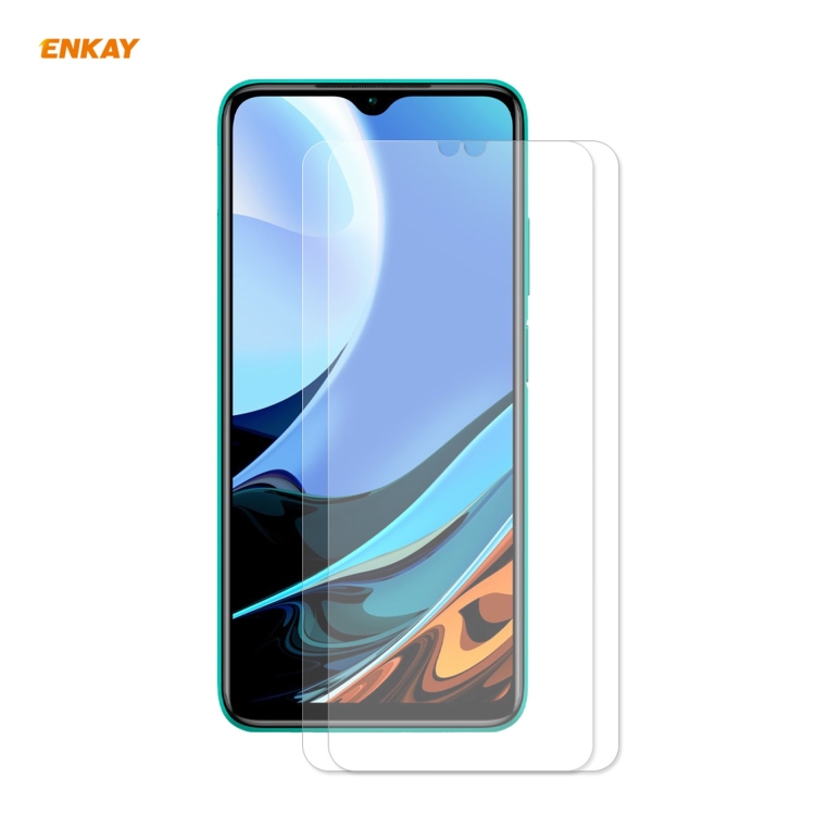 

For Xiaomi Redmi 9T 2 PCS ENKAY Hat-Prince 0.26mm 9H 2.5D Curved Edge Tempered Glass Film