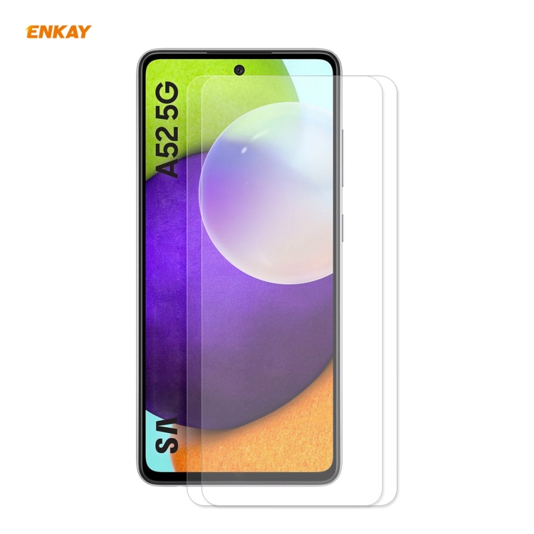 

For Samsung Galaxy A52 5G / 4G 2 PCS ENKAY Hat-Prince 0.26mm 9H 2.5D Curved Edge Tempered Glass Film