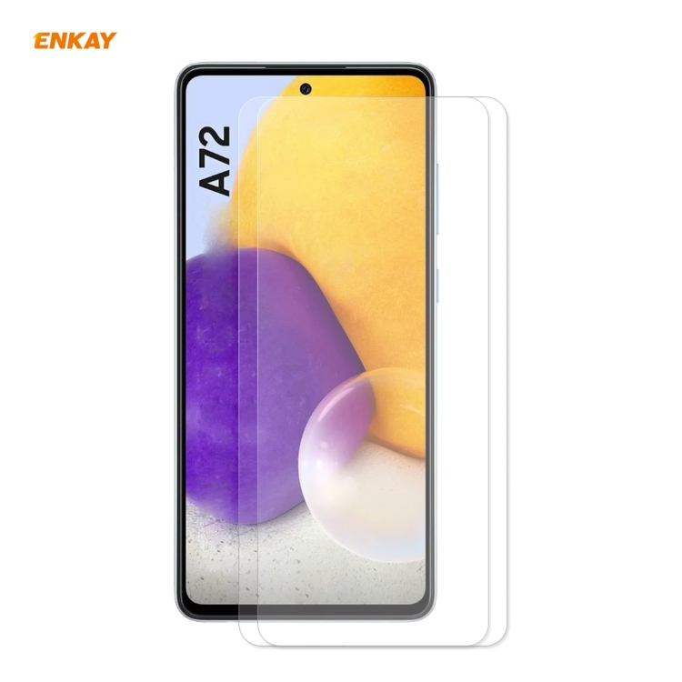 

For Samsung Galaxy A72 5G 2 PCS ENKAY Hat-Prince 0.26mm 9H 2.5D Curved Edge Tempered Glass Film