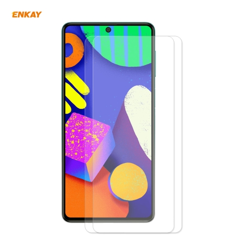 

For Samsung Galaxy F62 2 PCS ENKAY Hat-Prince 0.26mm 9H 2.5D Curved Edge Tempered Glass Film