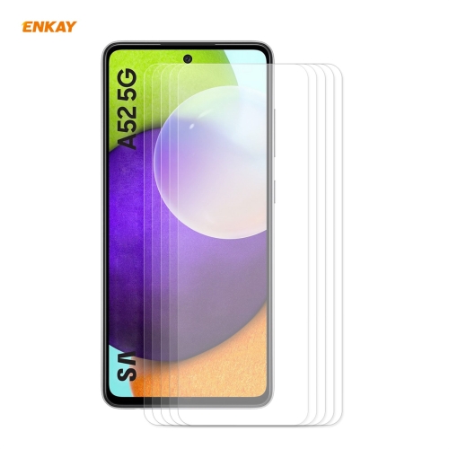 

For Samsung Galaxy A52 5G 5 PCS ENKAY Hat-Prince 0.26mm 9H 2.5D Curved Edge Tempered Glass Film