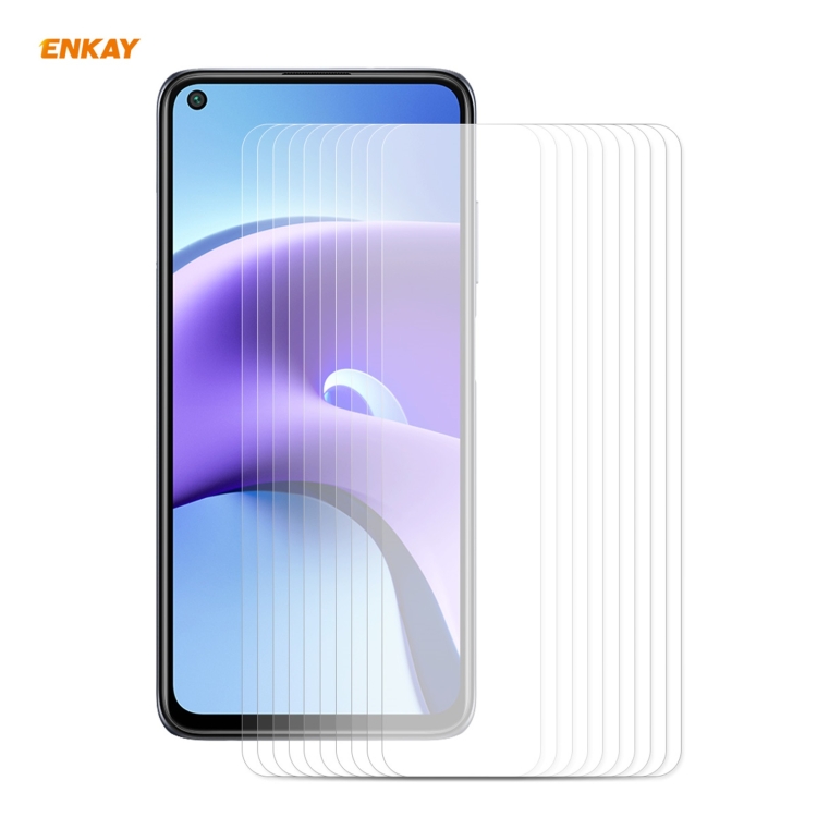 

For Xiaomi Redmi Note 9T 10 PCS ENKAY Hat-Prince 0.26mm 9H 2.5D Curved Edge Tempered Glass Film