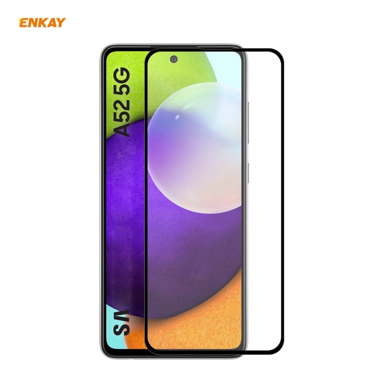 

For Samsung Galaxy A52 5G ENKAY Hat-Prince Full Glue 0.26mm 9H 2.5D Tempered Glass Full Coverage Film