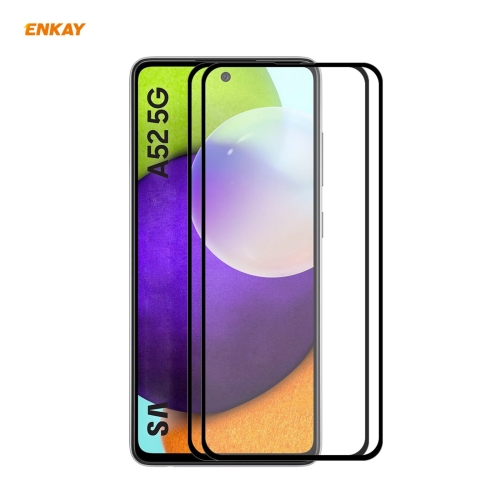 

For Samsung Galaxy A52 5G 2 PCS ENKAY Hat-Prince Full Glue 0.26mm 9H 2.5D Tempered Glass Full Coverage Film