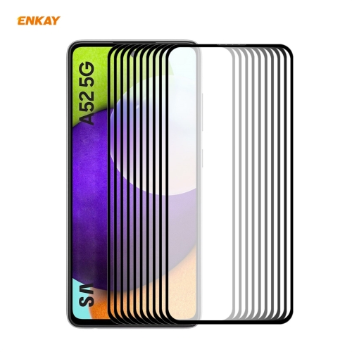 

For Samsung Galaxy A52 5G / 4G 5G 10 PCS ENKAY Hat-Prince Full Glue 0.26mm 9H 2.5D Tempered Glass Full Coverage Film