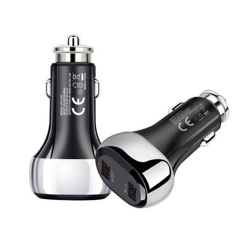 

YSY-312 18W Portable QC3.0 Dual USB Mobile Phones and Tablet PCs Universal Car Charger(Black)
