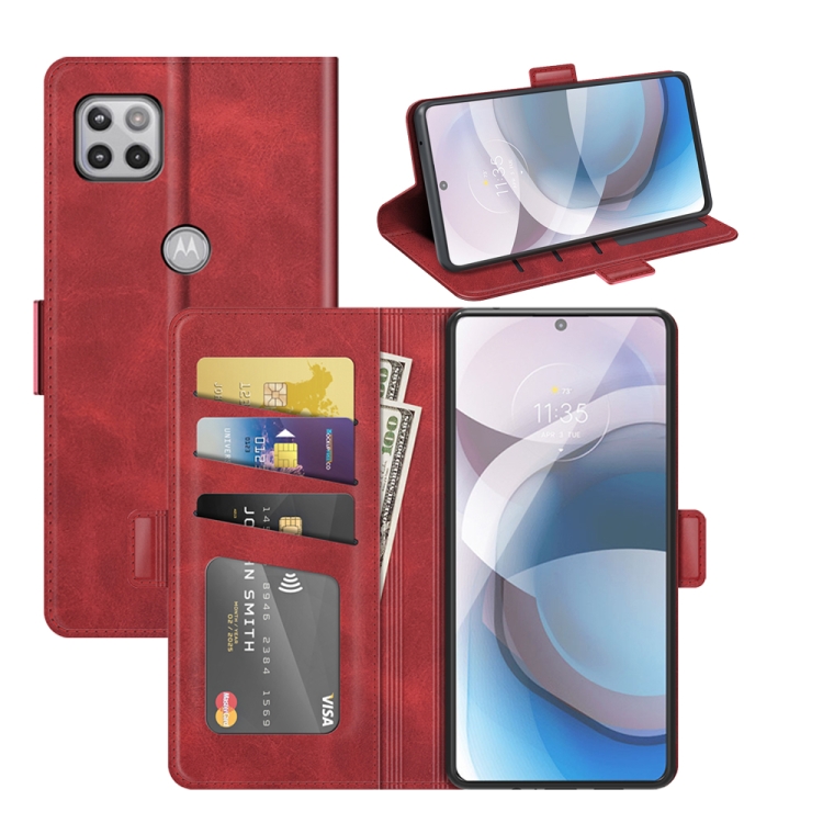 

For Motorola Moto One 5G Ace Dual-side Magnetic Buckle Horizontal Flip Leather Case with Holder & Card Slots & Wallet(Red)