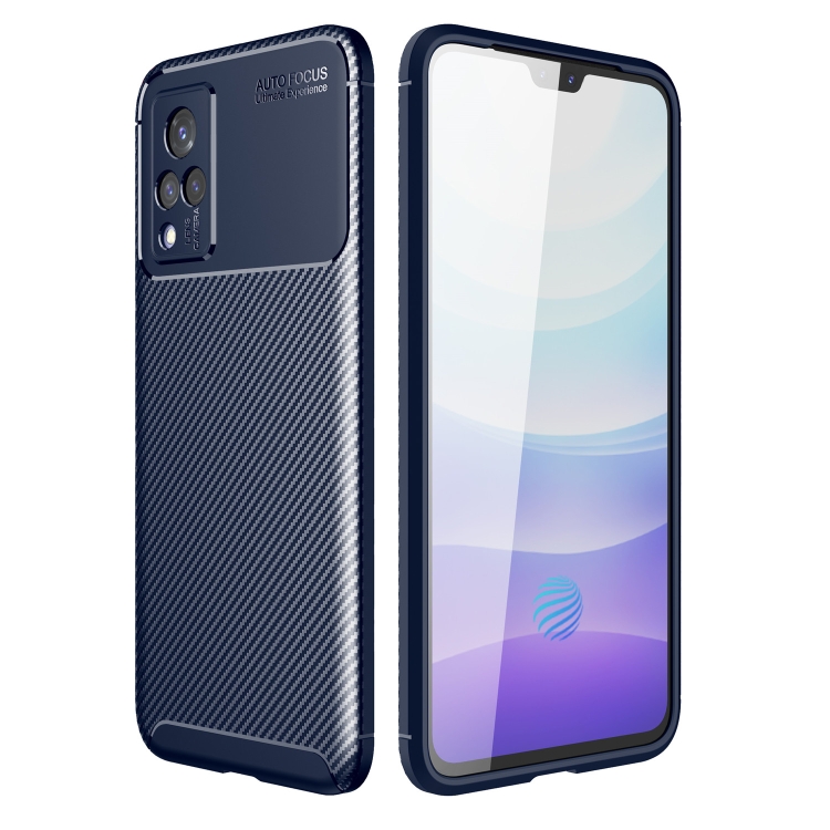 

For vivo S9e Carbon Fiber Texture Shockproof TPU Case(Blue)
