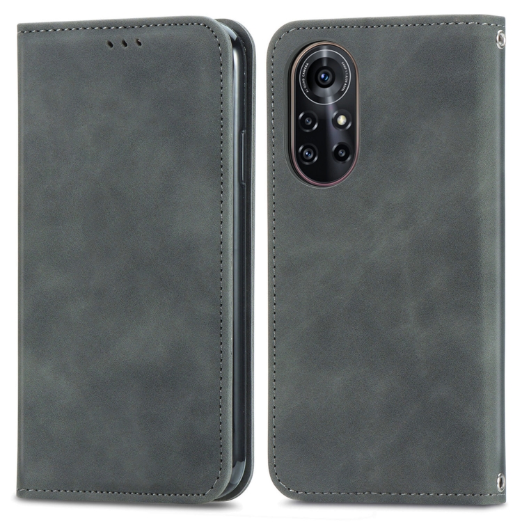 

Retro Skin Feel Business Magnetic Horizontal Flip Leather Case with Holder & Card Slots & Wallet & Photo Frame For Huawei Nova 8 Pro(Gray)
