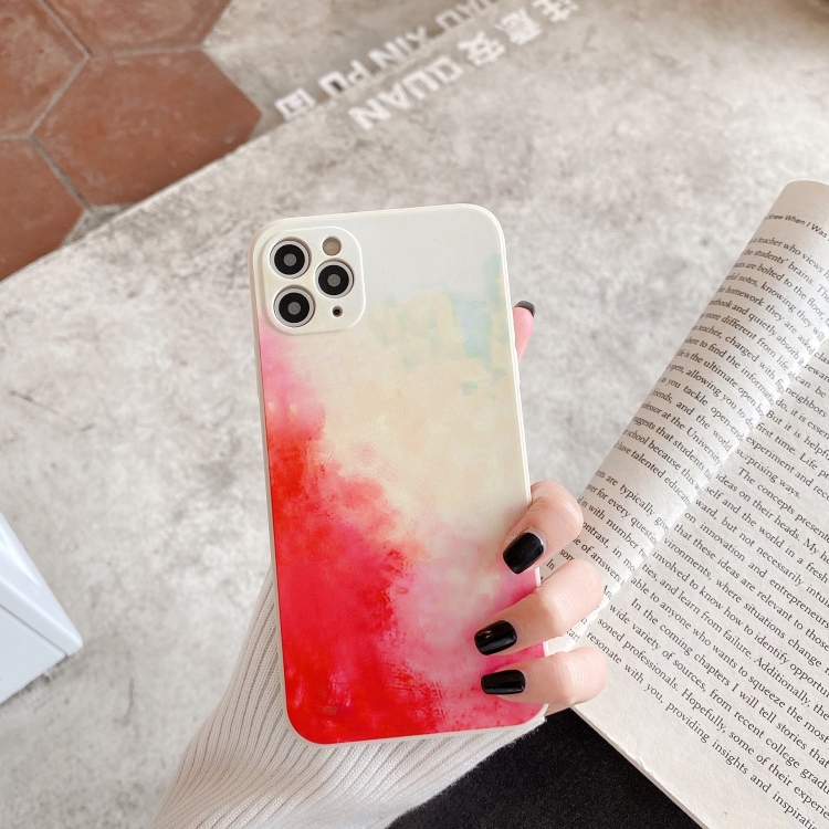 

Watercolor TPU Soft Shockproof Protective Case For iPhone 12 Pro(Spring Cherry)